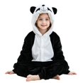 thumbnail image 2 of Coerni Girls Animal Onesie Soft Fleece Hooded Romper Cute Cartoon Bear/Panda/Tiger/Penguin Kids Fall Winter Warm Bodysuit Halloween Dress Up, 2 of 6