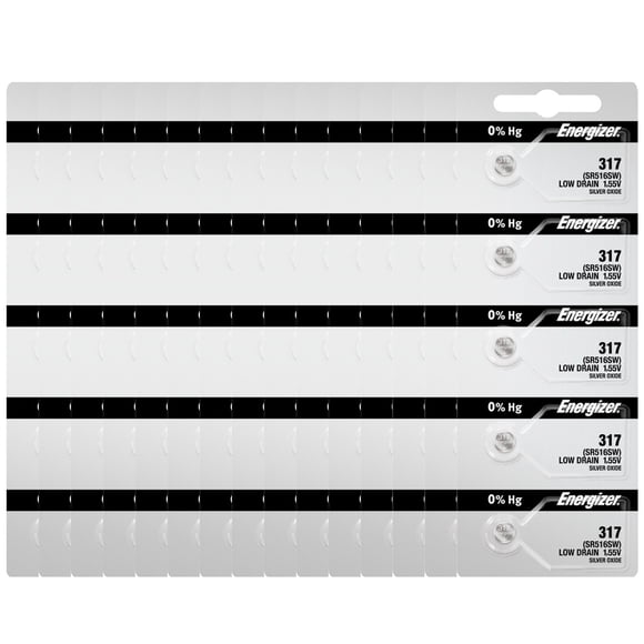 Energizer 317 SR516SW Silver Oxide Watch Battery (100 Pack)