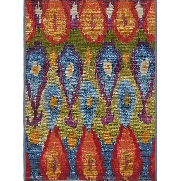 Unique Loom Ikat Outdoor Contemporary Area Rug or Runner