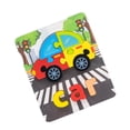 thumbnail image 1 of Rompecabezas de madera con letras en 3D, accesorios de juguete montessori para desarrollar habilidades motoras finas, herramienta de aprendizaje temprano preescolar, lindo colorido Automóvil SM SunniMix Rompecabezas, 1 of 8