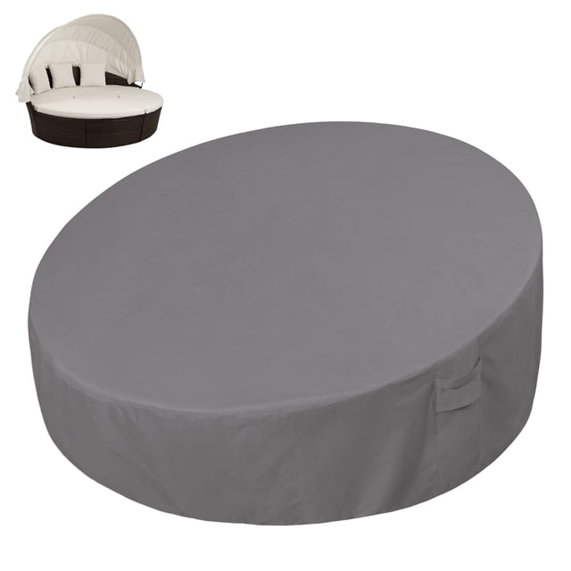Easy-Going Housse de Lit de Jour Extérieur Robuste 600D 75 Pouces Résistante aux UV Housse de Canapé Rond de Patio Imperméable Auvent Extérieur Canapé de Jour