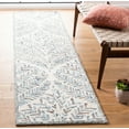 thumbnail image 2 of SAFAVIEH Capri Proinsias Leaves Wool Runner Rug, Ivory/Blue, 2'3" x 21', 2 of 7