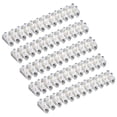 thumbnail image 1 of 5Pcs 12 Pin Lustre Terminal Block Double Row Transparent White Screw Terminal 60A, 1 of 10