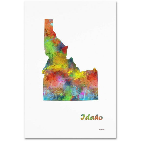 Trademark Fine Art "Idaho State Map-1" Canvas Art by Marlene Watson