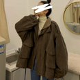 thumbnail image 5 of Chaquetas de gran tamaño para mujer, abrigo grueso y terciopelo de pana, chaqueta holgada de lana de cordero, Ropa Retro Para otoño e invierno, novedad de 2024, 5 of 5