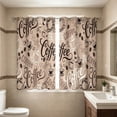 thumbnail image 2 of 2 Panels Coffee Curtain, Retro Brown Coffee Theme, Home Decor Bedroom Living Room Kitchen, Cafe Window Treatment Set - 27.5X59'', 2 of 7