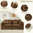 thumbnail image 4 of PPorfamilia 87" Loveseat Sofa, Chenille Deep Seat Sofa Couch, Comfy Upholstered Furniture for Living Room, Apartment, Studio, Office, Brown, 4 of 5
