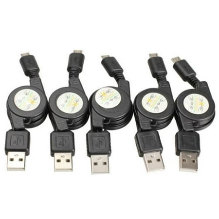 UPC 520189370126 product image for Vktech Micro USB to USB Retractable Sync Charger Cable Pack of 5 | upcitemdb.com