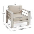 thumbnail image 3 of GDF Studio Jensen Outdoor Patio Club Chairs with Beige Cushions, Set of 2, 3 of 5