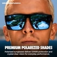 thumbnail image 3 of GRINDERPUNCH Polarized Sunglasses Men Women UV400 Protection Retro Square Sun Glasses Driving Golf Hiking Fishing Shades - Blue, 3 of 9