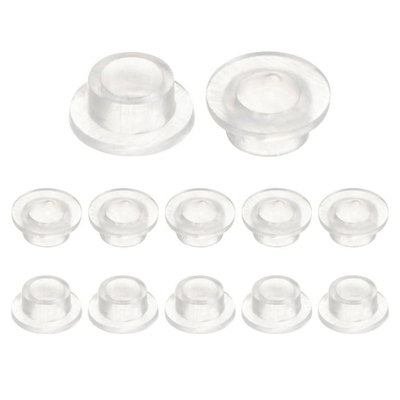 Uxcell 12 pack Flanged Sleeve Bearings Plastic Bushings 5.2mm Bore x 7.1mm OD x 4.1mm Length Nylon Bushings, Translucent