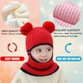 thumbnail image 7 of Baby Toddler Winter Hat Scarf Set 2 in 1 Kids Soft Warm Knit Hat Cap for Winter Kids Beanie Balaclave, 7 of 7