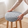 thumbnail image 5 of ShaoXinWan Round Linen Bar Stool Cover,Elastic Textured Fabric Seat Cushion Slipcover,Washable Non-slip Stretch Stool Protector for Adjustable Swivel Rolling Stool Home Salon Office Use, 5 of 6