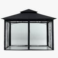 thumbnail image 3 of ABCCANOPY 10'x12' Patio Gazebo With Mosquito Netting and Double Soft Roof Canopies for Shade and Rain,Black, 3 of 9
