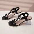 thumbnail image 6 of SBYOJLPB Sandals for Women Spring And Summer Trendy Sandals Thick-Heeled Elegant Wrapped High Heels Open-Toe Style Vintage Fashion Shoes, 6 of 9