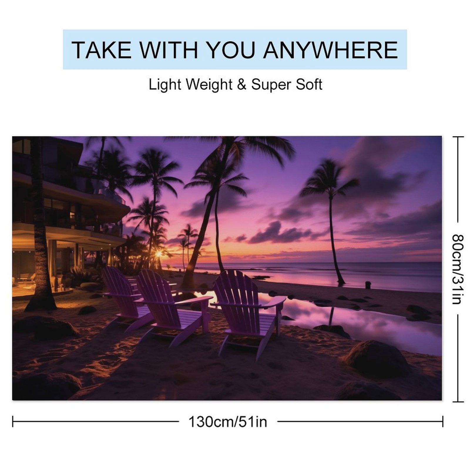 Hawaii Microfiber Lightweight Beach Towel Quick Dry Absorbent Thin Towels for Swimming Pool Camping Beach Easy for Vacation Essentials
