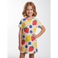 thumbnail image 5 of Girls Chic Casual Short Sleeve Dress Casual Fit Summer Dress All-Day Comfort Daily Wear for Little Girls Age 5-10 Crewneck, 5 of 6