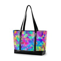 FORMRS Laptop Tote Bag for Women with 15.6" Computer Compartments Handbag, Vibrant Geometric Pattern