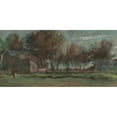 thumbnail image 2 of Joseph Frank Currier 18x11 Gold Ornate Wood Frame and Double Matted Museum Art Print Titled - Trees by a Village, 2 of 4