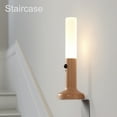 thumbnail image 4 of Smart Motion Sensor Night Light Solid Wood Table Lamp Wall Lamp Rechargeable LED Ambient Light Indoor Body Sensor Light Warm White Light with Wall Mount Bracket, 4 of 8