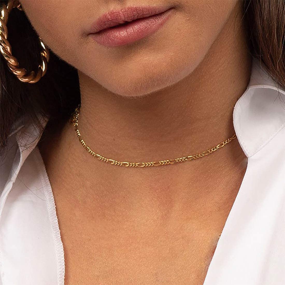 Dainty Gold Chain Choker Necklace for 