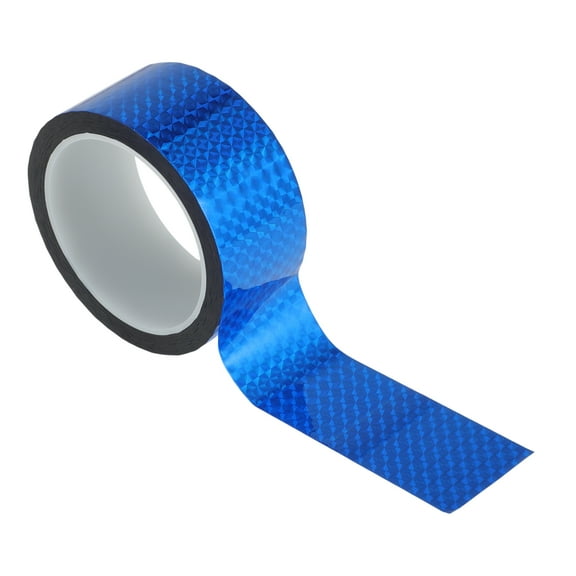 Unique Bargains Pinstripe Tape 45mmx50m Rhombus Mesh Car Stripes Pinstripe Decals for Car Motorcycle and Boat Racing Stripes DIY Stickers Laser Blue 1 Pcs