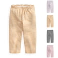 thumbnail image 5 of Girls Cotton Plaid Capri Pants High Waist Stretchy Soft Cropped Trouser Summer Breathable Casual Going Out Crop Pants, 5 of 5
