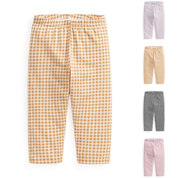 Antinious Toddler Girls Solid Elastic Waist Stretch Capris Soft Casual Pants