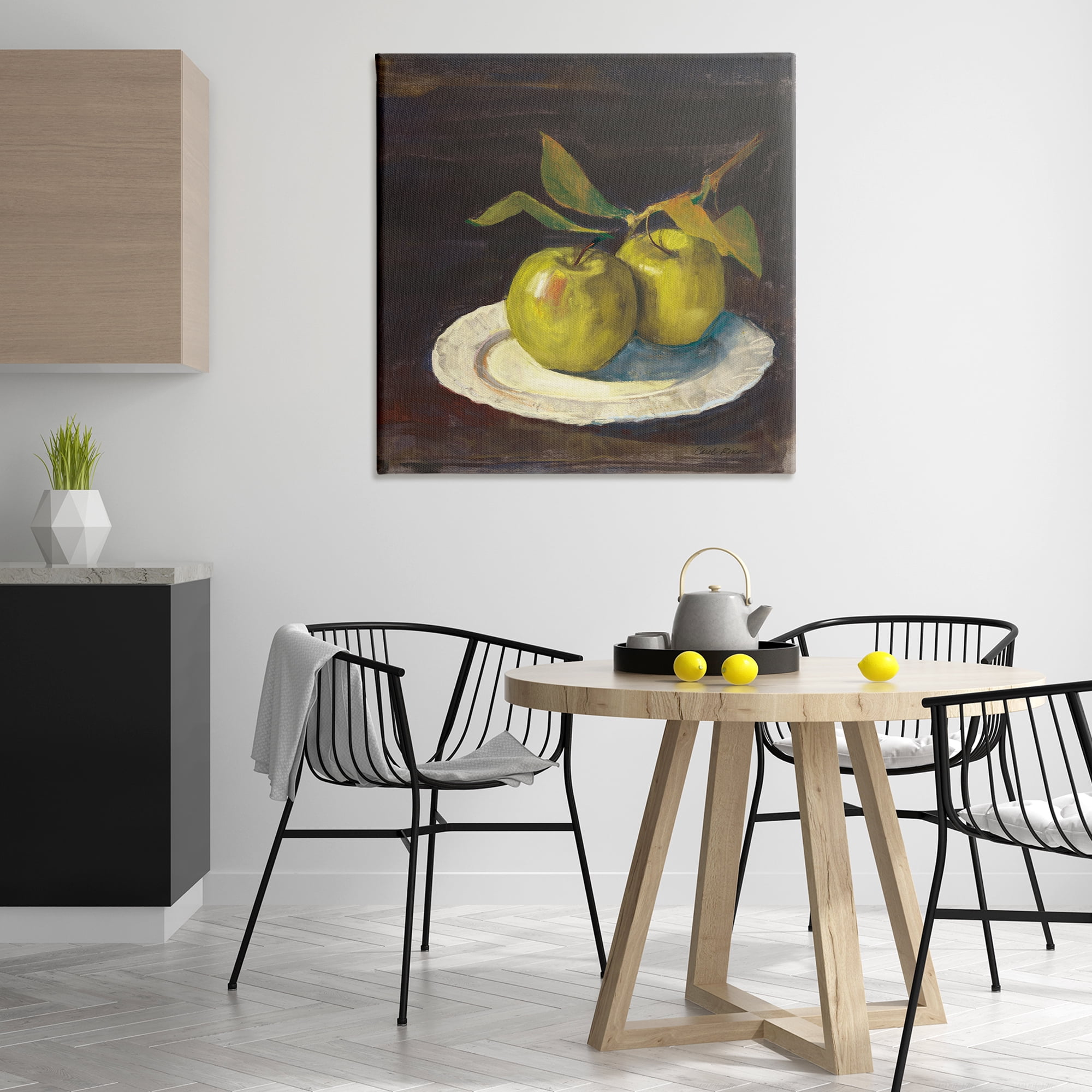 Stupell Industries Green Apple Still Life Food & Beverage Painting Wrapped Canvas Art Print Wall Art, 36 x 36