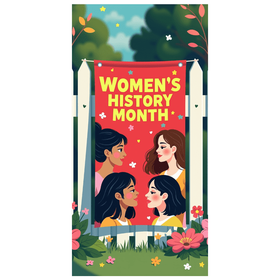 Women's History Month Colorful Celebration Banner Event Decor Backdrop Outdoor Indoor Party Supplies Photography Props Decorations Display