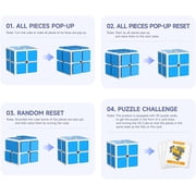 QiYi OS Cube 2x2 Magnetic Cube QY Blue POP Puzzle Cube,2x2x2 Stickerless Magic Cube Kid Toys