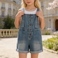 thumbnail image 2 of Baby Boy Overalls Slim Fit Jean Overalls Sleeveless Jeans Jumpsuit Denim Shortall Girls Romper 5-7 Years, 2 of 3