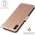thumbnail image 5 of for iPhone Xs Wallet Case,Premium PU Leather Flip Folio Case with Card Slot, Stand Holder and Magnetic Closure [TPU Shockproof Interior Protective Case] for iPhone Xs, Khaki, 5 of 8