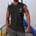 thumbnail image 2 of HCNTES Tank Top for Bodybuilding Gym Athletic Running Vest Fitness Training Workout Sleeveless Mens T-Shirts(Black,3XL), 2 of 4
