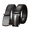black-2pcs, variant on Vlokii 2pcs Leather Mens Ratchet Belt Belts For Men Adjustable Automatic Buckle