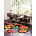 thumbnail image 2 of Unique Loom Lyon Floral Garden Area Rug 3' 3 x 5' 3 Oval Black/Yellow, 2 of 2