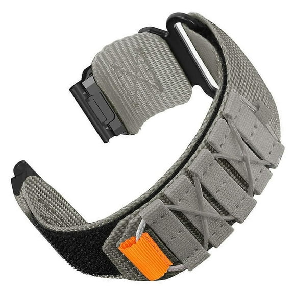 Compatible with 26mm watch strap for Garmin Fenix 8 51mm / 7X / 6X / 5X, quick release nylon magic strap - Gray