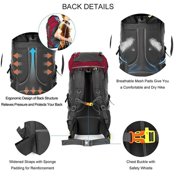 Hiking Backpack NACATIN Lightweight Knapsack Climbing Rucksack for Travel Water Resistant Red Walmart Business Supplies