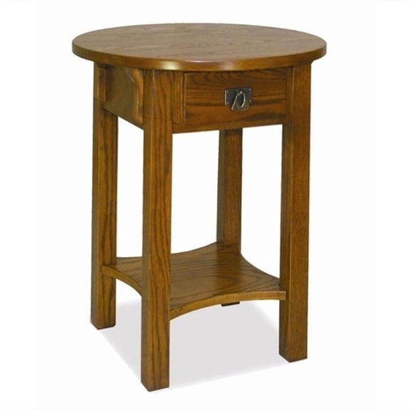 Bowery Hill Solid Ash Wood End Table in Russet