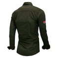 thumbnail image 3 of Men's Cotton Long Sleeve Military Button Down Shirts Cargo Work Shirt, 3 of 4
