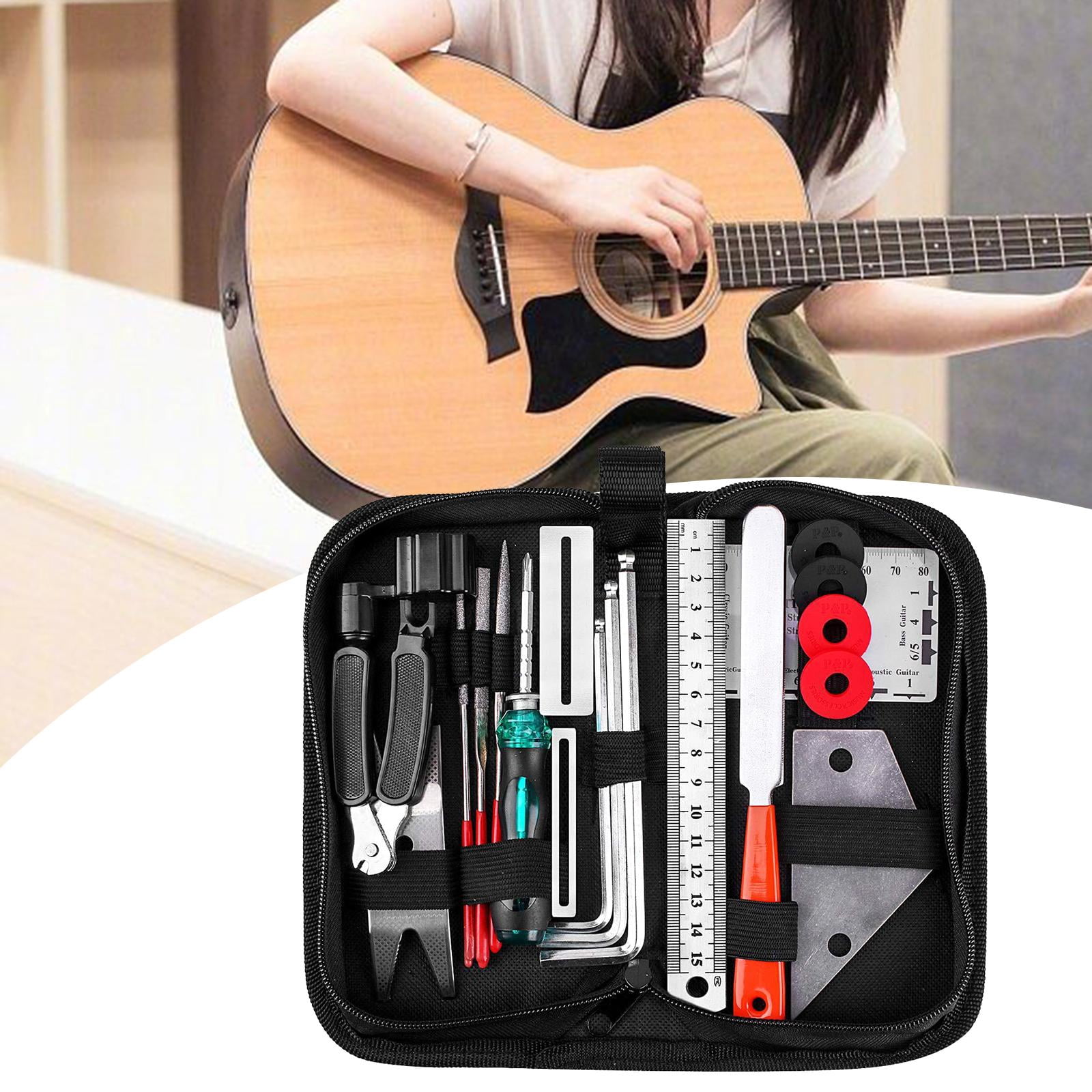 LeeQinersw Guitar Tool Kits String files Leveling Tool Set 20Pcs Installation Tool Guitar Maintenance Kits for Electric Guitar Mandolin