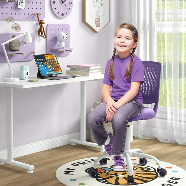 Costway Kids Desk Chair with Wheels, Ergonomic Swivel