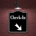 thumbnail image 2 of Check-In 45 Degree Down Right Arrow BLACK Aluminum Composite Sign, 8.5"x10", 2 of 9