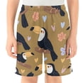 thumbnail image 2 of Flower Toucan Pattern Athletic Shorts Breathable with Comfort Fit Drawstring Casual Sweatshorts Medium, 2 of 9