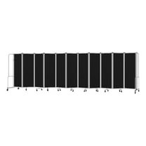 NPS Room Divider 6' Height 11 Sections Black Panels and Grey Frame