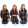 thumbnail image 2 of Women Plus Size Plaid Shirt Casual Blouse Tops Long Sleeve Shirt Top, 2 of 3