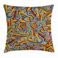thumbnail image 1 of Psychedelic Throw Pillow Cushion Cover, Funky and Hippie Composition with Abstract Ethnic Folkloric Elements Artistic, Decorative Square Accent Pillow Case, 20 X 20 Inches, Multicolor, by Ambesonne, 1 of 2
