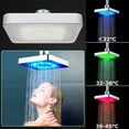 thumbnail image 1 of 6 Inches LED Rain Shower Head, 3 Color Changing High Pressure Rainfall Bathroom Fixed Shower Head, 1 of 10