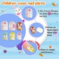 thumbnail image 3 of 4 sets Easter Fake Nails for Kids Short Full Cover False Nail,Stick on Nails for Children, 3 of 5