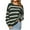 Army Green #1, variant on Fartey Women's Striped Knit Sweaters Fashion Crewneck Colorblock Pullover Tops Loose Casual Fall Winter Long Sleeve Sweater Navy L